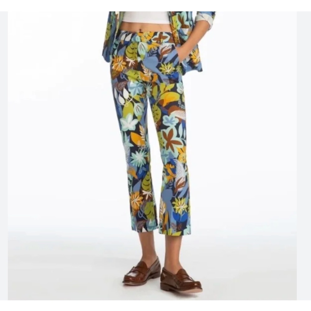 Elliott Lauren sz 8 Tahiti crop pants tropical floral print nwt $178 - Picture 2 of 5